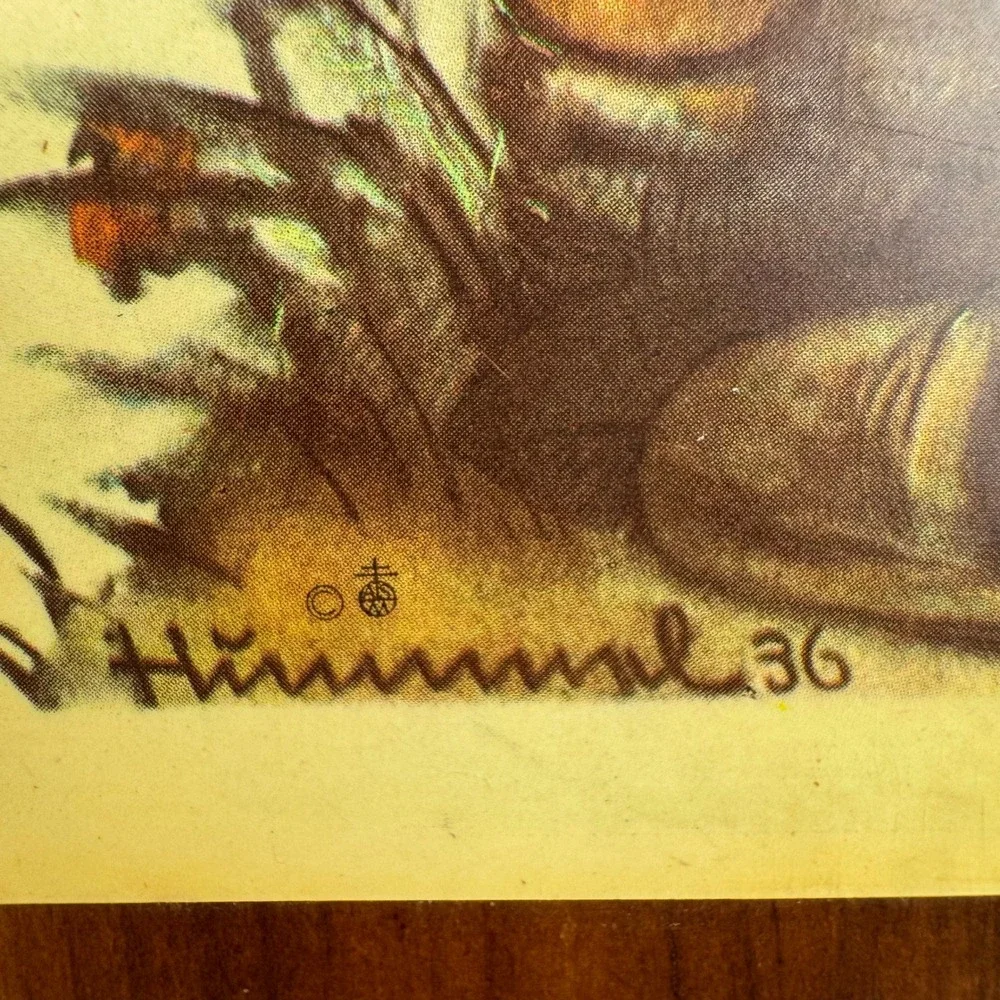 Vintage Hummel Wood Wall Plaques Pair‎ Umbrella Boy and Girl Art Prints Goebel